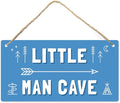 Little Man Cave Sign, 12″x6″ PVC Plastic Wall Decoration Hanging Sign, High Precision Printing, Water proof, Boys Room Door Sign, Boys Only Sign, Game Room Décor