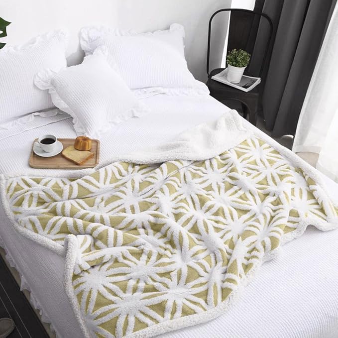 LOMAO Sherpa Fleece Blanket Easter Gifts for Mom Cozy Soft Throw Blanket for Women Men Dual Sided Couch Sofa Bed Blanket (Fruit Green, 60''x80'')