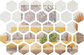 24 Pieces Hexagon Mirror Wall Sticker Removable Acrylic Mirror Setting Wall Sticker Decal Honey Comb Decal for Living Room Bedroom Home Decor(15 x 13.3 x 7.5 cm)