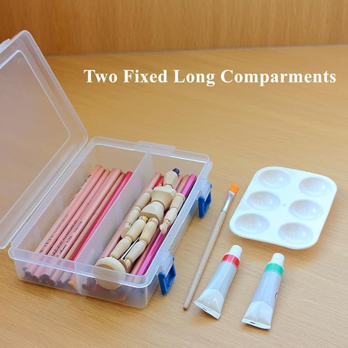 BangQiao 3 Pack Plastic Parts Storage Case and Adjustable Divider Box for Hardware and Craft, 8 Grids, Clear