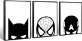 Superhero Spiderman Canvas Wall Art Black and White Wall Art Superhero Posters Spiderman Pictures Painting Wall Decor Superhero Poster for Living Room Bedroom 12x16x3 Inch Framed