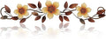 Wesiti Metal Flower Wall Decor Vintage Spring Metal Flower Wrought Iron Scroll Sculpture 15.7''x3.7'' Farmhouse Leaf Wall Decor with Nails for Spring Living Room Bedroom Indoor Outdoor(Gold)