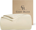 Cozy Bliss Cooling Comforter Queen Size, Reversible Lightweight Cooling Blankets for Hot Sleepers and Night Sweats, Q-Max>0.45 Soft Breathable Silky Smooth Summer Comforter, Khaki, 90"x90"