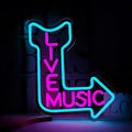 Live Music Neon Signs, LED Neon Light for Wall Decor,Light up Sign for Man Cave Decor Beer,Bar,Music Studio,Bedroom,Party,Club