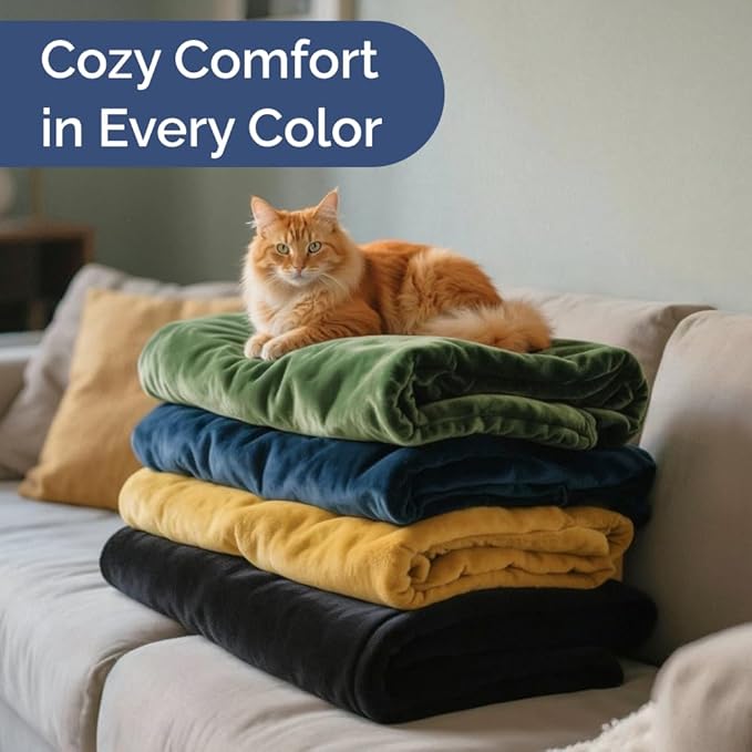 Ultra Soft Fleece Blanket Twin Size - Flannel Fleece Luxury Twin Blanket - Lightweight for Couch Bed Chair - Thick, Warm and Breathable - All Season Cozy Fuzzy, Anti-Static Microplush Bedding, Olive