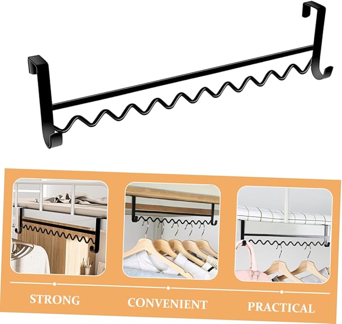 Bedside Hanging Organizer Hook Rack Over Bedside Clothes Hook for Towels Coats and Clothes Fits Bunk Beds Dorm Room Space Saving Storage