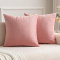 MIULEE Velvet Throw Pillow Covers 18x18 Inch, Pack of 2 - Dusty Pink, Soft Solid Decorative Pillow Covers Cushion Cases Modern Luxury Valentines Home Decor for Spring Couch Sofa Bedroom Livingroom