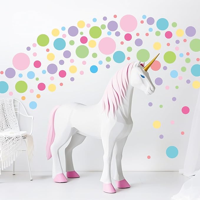 Colored Polka Dots Wall Decals - 12 Sheets 276 Pcs Removable Colorful Polka Dots Wall Sticker Peel and Stick Round Circle Wall Decor for Bedroom Playroom Classroom Nursery