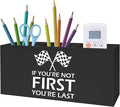 Funny Car Racing Pen Pencil Holder for Kids Boys, Inspirational If You're Not First You're Last Pencil Pen Holder Organizer for Home Office Desk Accessories, Race Car Room Decor