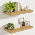 Vivelove 10" Deep Floating Shelves Over Toilet, 16" Wall Shelves for Bathroom Bedroom Kitchen Living Room Laundry Room, Modern Rustic Shelves for Home Decor, 16"x10.2"x1.5", Set of 2, Oak