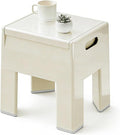 Nightstand Bedside with Storage Space, Multifunctional Colorful Plastic End Table Small Side Table for Bedroom, Dorm and Small Spaces, Easy Assembly(14.7" D x 11.8" W x 15.8" H, White)