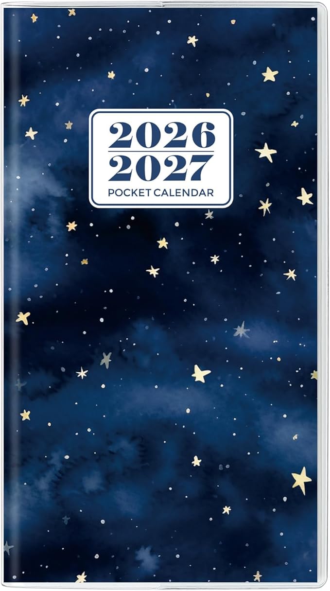 Pocket Calendar 2026-2027, 2026-2027 Monthly Planner - 3.7" x 6.7" - Runs from January 2026 Until December 2027, 2026 Pocket Calendar with PVC Cover for Organizing & Planning