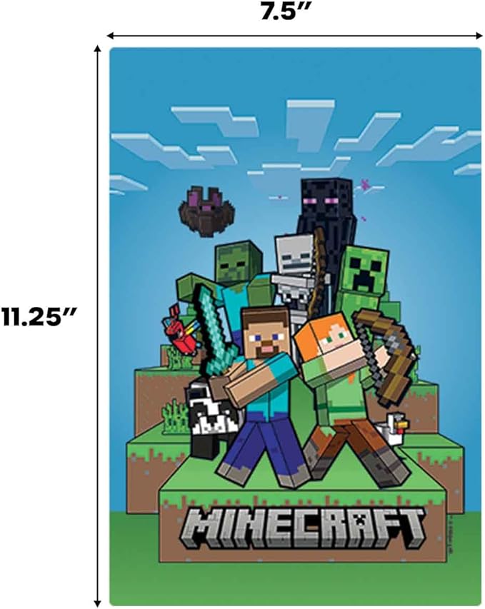 Open Road Brands Minecraft Blue Sky Scene Metal Wall Decor - Fun Minecraft Sign for Bedroom or Game Room