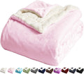 LBRO2M Sherpa Fleece Bed Blanket King Size Super Soft Fuzzy Plush Warm Cozy Fluffy Microfiber Couch Throw Velvet Double Reversible Luxurious Blankets,Pink