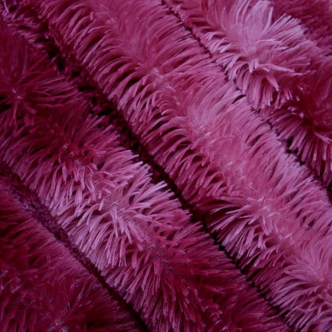 Plush Super Soft Blanket Bedding Sofa Cover Furry Fuzzy Fur Warm Throw Qulit Cozy Couch Blanket for Winter (Tie Dye Burgundy,51x63 Inches)