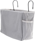 Luxshiny 1Pc Felt Fabric Bedside Storage Bag Organizer Grey Hanging Container for Dorm Car Bed Rails for Phone Snacks Books Chargers Versatile Storage