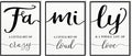 Family Quotes Wall Art Decor: 3 Piece Family Sign Framed 12"x16" Farmhouse Wall Art for Living Room Dining Room,Love Quote Art Wall Art Prints Modern Minimalist Bedroom Wall Decor