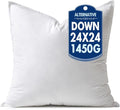 MIULEE 24x24 Synthetic Down Alternative Pillow Insert Euro Decorative Throw Pillow 24 x 24 Inch Body Bed Sleeping Ultra Soft Fluffy Form for Sofa Couch Bed