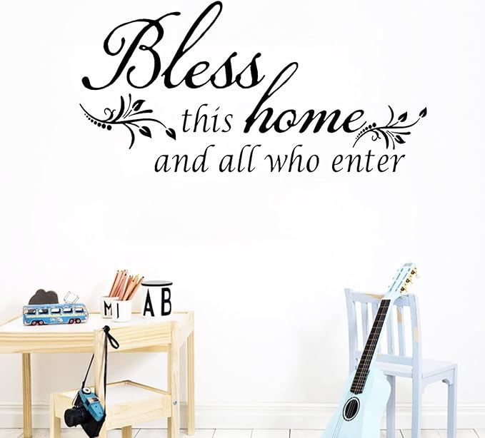 Wall Stickers, Family Letter Quote Water-Proof Home Decor Wall Sticker, Removable Vinyl Decal Art Mural for Living Room Bedroom - Bless This Home