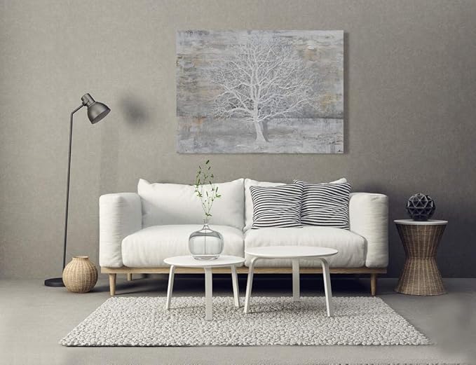 Yihui Arts Abstract Trees Painting Canvas Prints Wall Art Decor Framed - Large Modern Giclee Art Print on Canvas Ready to Hang for Home and Office Wall Decoration with Textured Boho