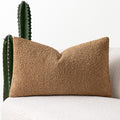 MIULEE Textured Boucle Throw Pillow Cover Brown Accent Solid Lumbar Pillow Case Decorative Vintage Soft Pack of 1 Couch Cushion Mid Century Chair Sofa Bedroom Livingroom Home Decor,12x20 Inch