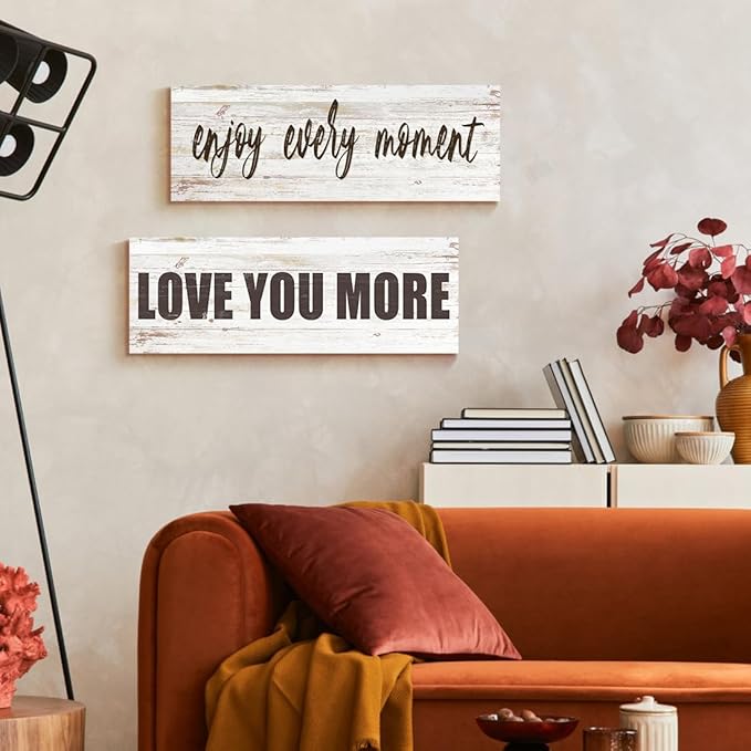 Inspirational Wall Art - Enjoy Every Moment - Sayings Quote Poster Motto Canvas Prints Motivational Home Wall Art Decor Sign 6" x17"