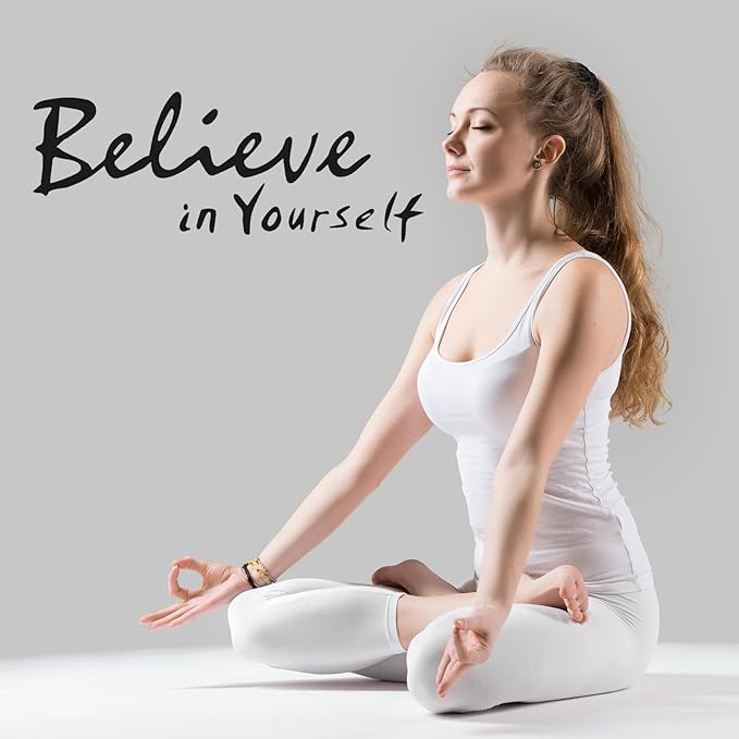 Zonon 5 Sheets Vinyl Wall Decals Peel and Stick Inspirational Quotes Decals Motivational Wall Stickers for Mirror Bedroom Living Room Office Bathroom(Believe in Yourself)