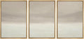 MUDECOR Framed Wall Art Print Set Misty Horizon Minimalist Foggy Mountain Landscape in Soft Neutral Tones Illustrations Realism Decorative for Living Room, Bedroom, Office - 24"x36"x3 Natural