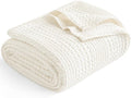 PHF Lightweight Waffle Weave Blanket Queen Size, Breathable & Ultra Soft, 90"x 90" Soft & Cozy Thin Blanket for All Season & Hot Sleepers, Bed, Home Decor - Coconut White