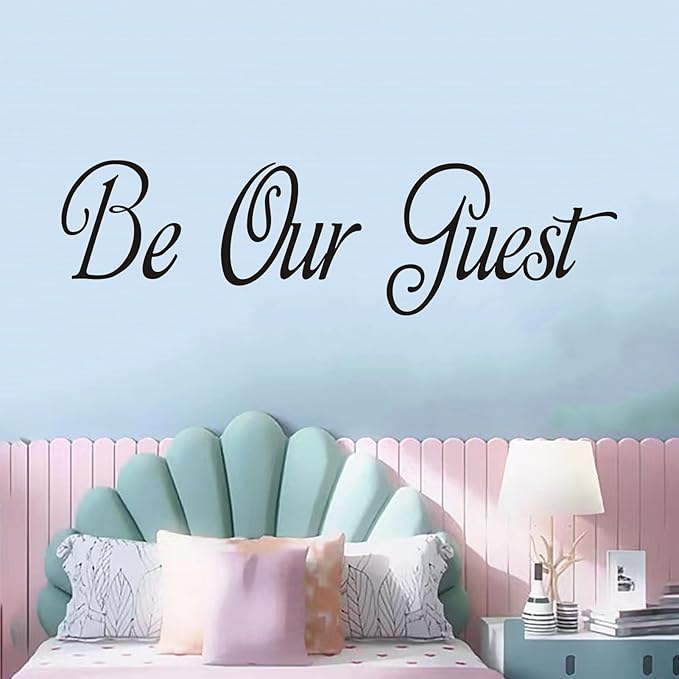 Living Room Quotes Wall Stickers: Family Bedroom Inspirational Home Vinyl Art Wall Stickers - Kitchen Door Wall Decor - Be Our Guest 35" X 9.8"