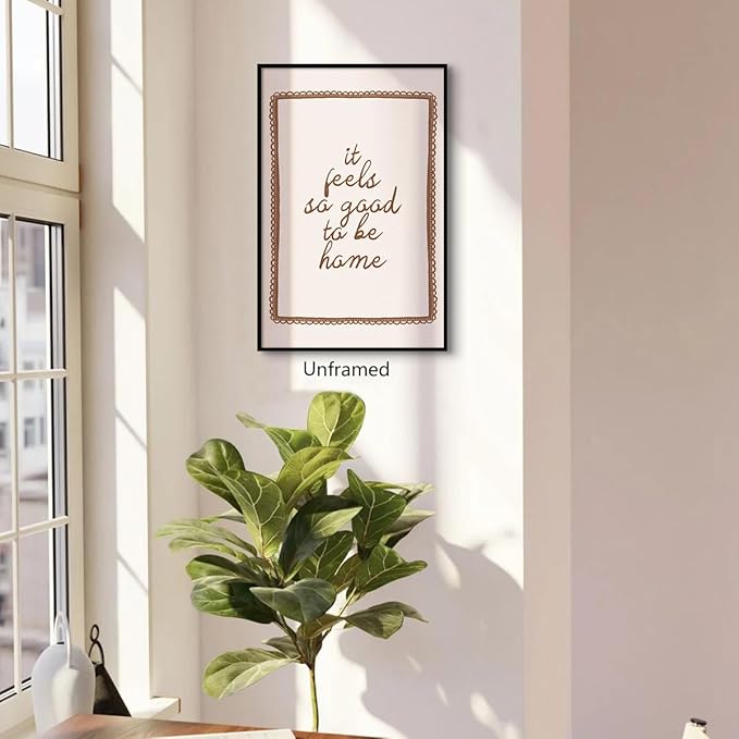 Leetideful Beige Bedroom Canvas Wall Art, It Feels So Good To Be Home Quote Poster, Neutral Cozy Dorm Above Bed Wall Decor, Cute Minimal Entryway Gallery Quote Typography Artwork 24x36in Unframed