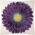 OiseauVoler 3D Sunflowers Throw Pillow Cases Decorative Handmade Cushion Covers for Home Sofa Car Bed Room Decor 18 x 18 Inch Purple