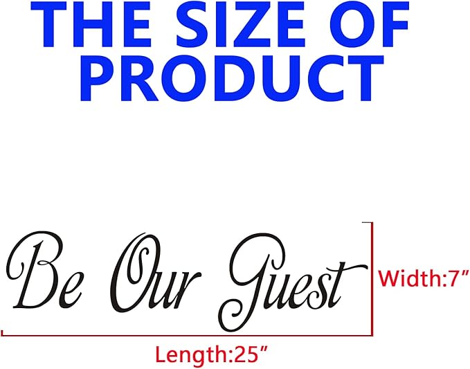 Inspirational Quotes Family Wall Stickers: Home Living Room Bedroom Vinyl Art Wall Decals - Kitchen Door Wall Decor - Be Our Guest 25" X 7"