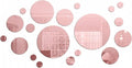 Shappy 32 Pcs Acrylic Mirror Wall Stickers Removable Round Wall Decal Circle Mirror Tiles for Home Bathroom Living Room Bedroom TV Background Decor (Pink,Medium Size)