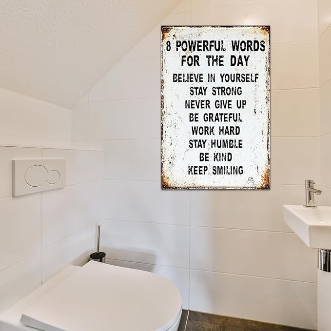 Inspirational Wall Art Metal Tin Sign Inspiring Positive Quotes Room Decor for Living Room Bedroom Classroom Gym, Motivational Wall Decor for Teen 8 x 12 Inch