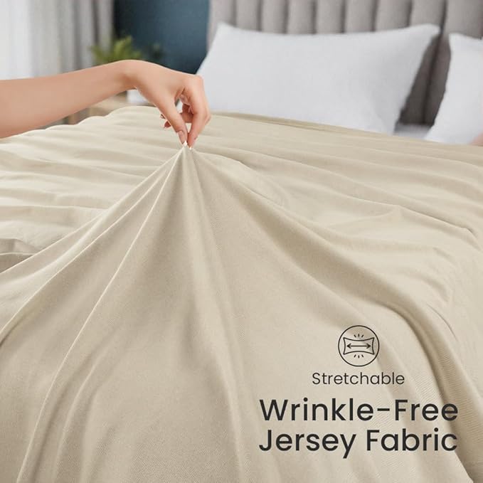 Utopia Bedding Knit Blanket King Size (90x102 Inches, Camel) Soft Lightweight Jersey Breathable Sweatshirt Blanket for Bed,Couch & Sofa