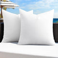 MIULEE Pack of 2 24x24 Outdoor Pillow Inserts, Outdoor Throw Pillows Water-Resistant Decorative Premium Square Pillow Stuffer Sham for Porch Swing Couch Sofa Cushion Patio Furniture