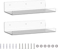 Wall-Mounted Acrylic Shelves Suitable for Wall-Mounted Display Rack Storage Rack Suitable for Children's Bookshelf Room Wall Decoration Bedroom Kitchen Living Room (2, 10”)