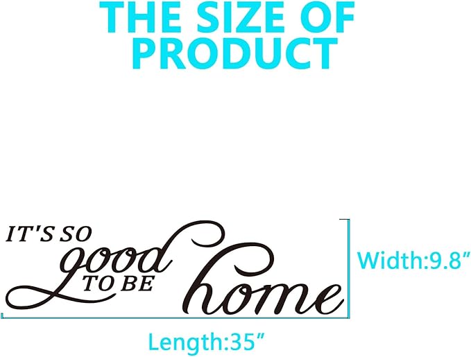 Motivational Home Wall Decals for Bedroom: Inspirational Family Quotes Vinyl Art Wall Stickers for Living Room Kitchen Apartment Bathroom - It's So Good to Be Home 35" X 9.8"