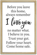 RLWangChao Before You Leave This Home Wall Decor Art 24"X16" I Love You Sign Inspirational Quotes Family Entryway Wood Framed Wall Hanging (Wood)