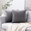 MIULEE Velvet Throw Pillow Covers 22x22 Inch, Pack of 2 - Dark Grey, Soft Solid Decorative Pillow Covers Cushion Cases Modern Luxury Home Decor for Couch Sofa Bedroom Livingroom