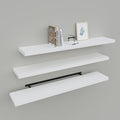 Floating Shelves for Wall Set of 3, 36" White Wall Shelves for Home Decor, Frame Display White Floating Shelf for Living Room, Bedroom, Bathroom, Kitchen