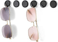 Sunglasses Organizer Wall Mounted Sunglasses Holder 6 Pack Hanging Eyeglass Holder (Black with Adhesive)