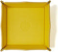Jewelry Tray, PU Leather Valet Tray - Catchall for Keys, Wallet, Coins - Yellow