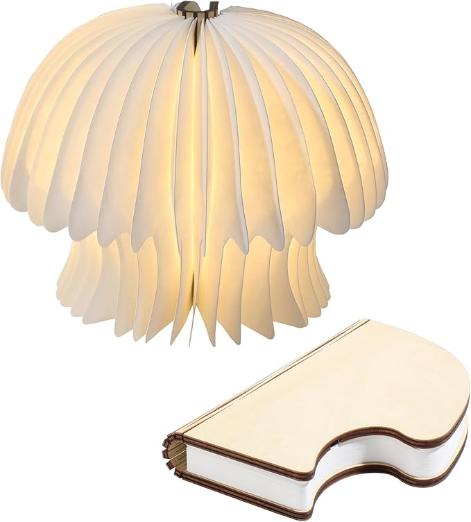Modern Decor Mushroom Lamp - Foldable Pocket Lamp,1200mAh Battery Rechargeable Warm Light, Portable LED Decorative Light for Bedroom, Living Room & Desk - Cute Home Decor