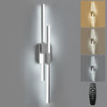 Modern LED Wall Sconce Silver Remote Wall Light Fixtures for Bathroom, Dimmable Vanity Light Indoor LED Remote Wall Sconce for Living Dining Room Bedside Bedroom(3000-6500K 35.4inch)