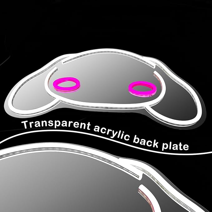 Anime Mirror Neon sign Dimmable Led Sign for Dresser Room Decor Dog Wall Neon Light Up Acrylic Mirror Bedroom Wall Locker Room Living Room Gifts