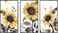 Sunflower Wall Stickers Floral Wall Art Decal Decor for Bedroom Living Room Offices Home Decoration