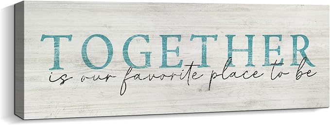 Family Wall Signs Decor Together is Our Favorite Place to Be Inspirational Quotes Wall Plaque Rustic Farmhouse Motivational Canvas Prints Wall Art for Living Room Bedroom Entryway Office Home Decor