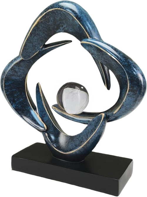 Abstract Sculpture Art Home Decor Accents Modern Decorative Objects for Living Room Shelf Coffee Table TV Stand Cabinet Office Decor Accents (Blue)